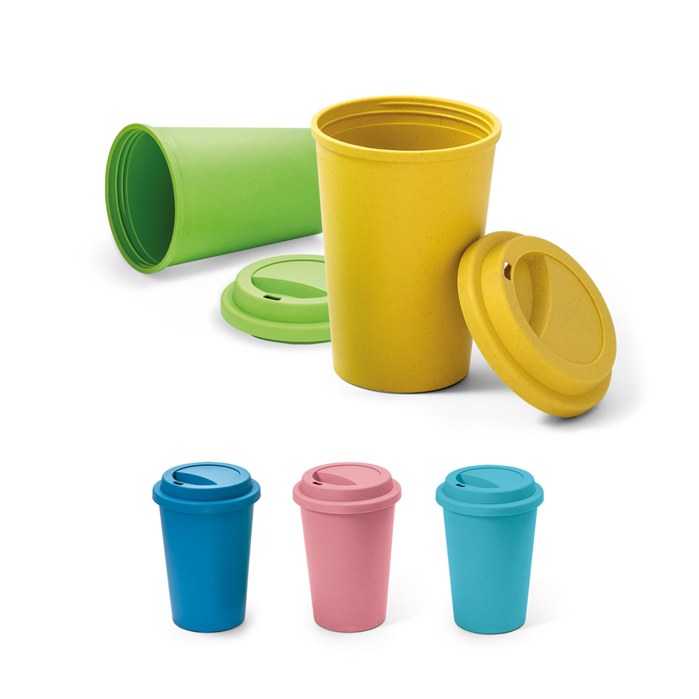 Copo para viagem em fibra de bambu (60%) e PP (40%) 450 mL
